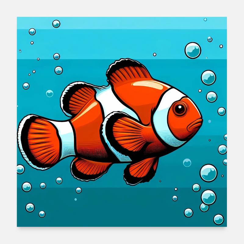 Poisson-clown Poster 60 x 60 cm