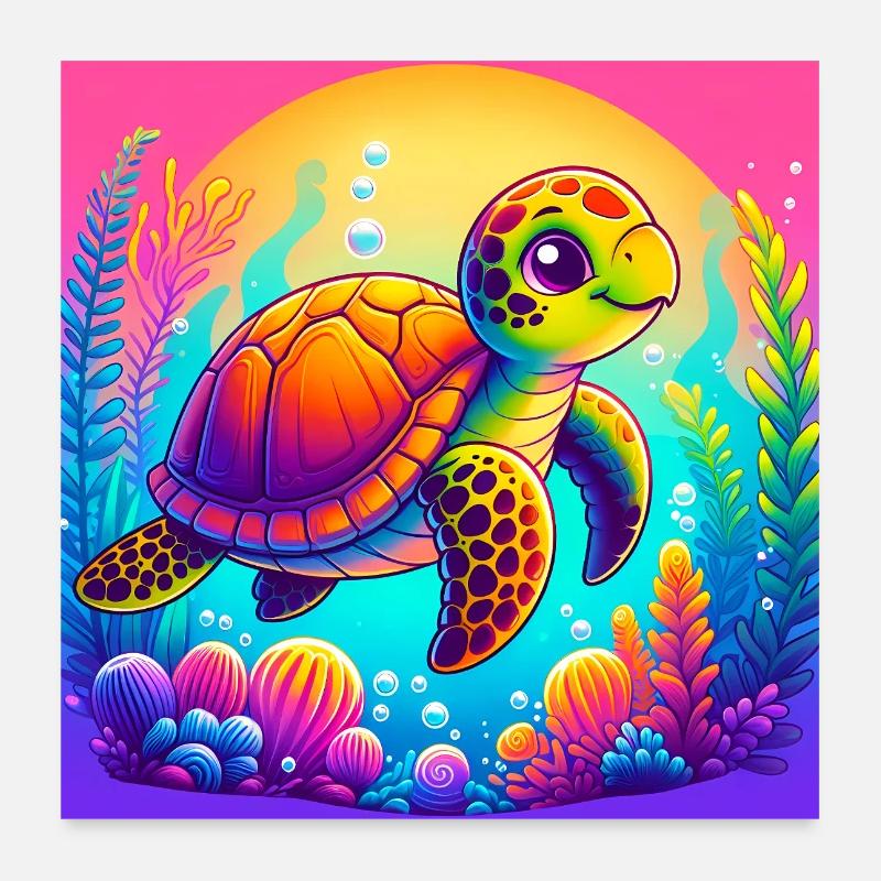 Schildkröte Poster 60x60 cm
