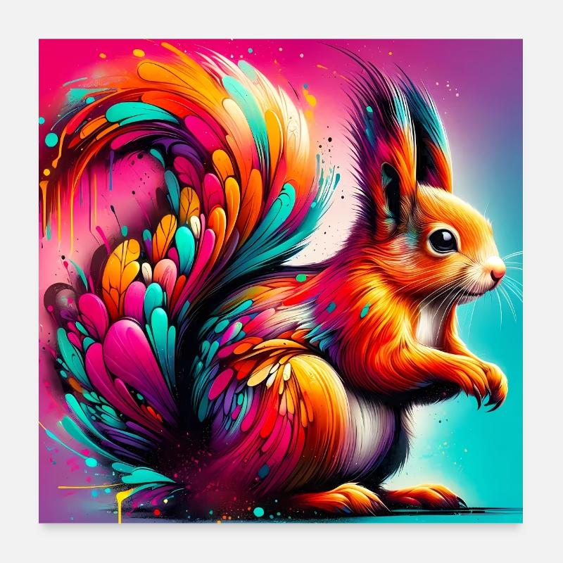 écureuil Poster 60 x 60 cm