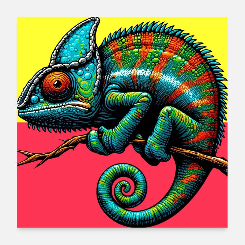 Chamäleon Poster 60x60 cm