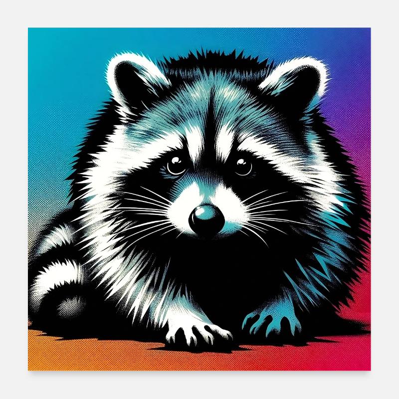 Raccoon Poster 24" x 24" (60x60 cm)