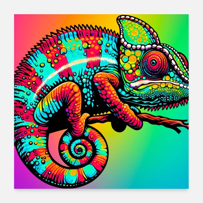 Chamäleon Poster 60x60 cm