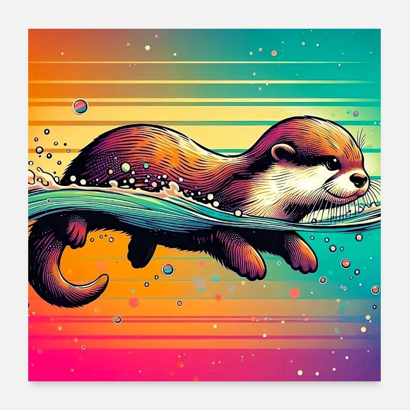 loutre Poster 60 x 60 cm