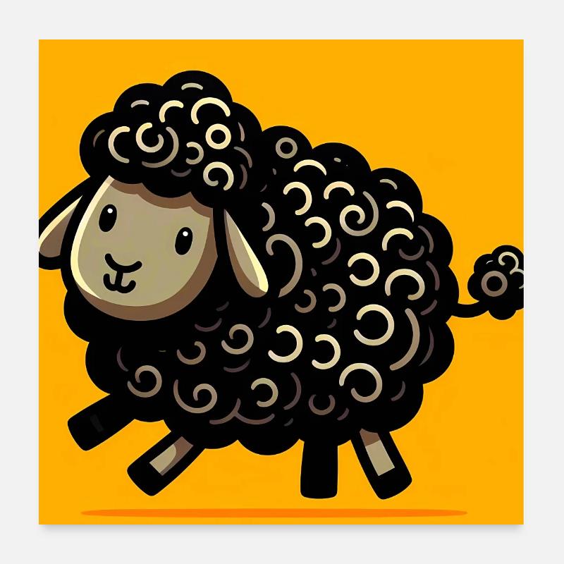 Schwarzes Schaf Poster 60x60 cm