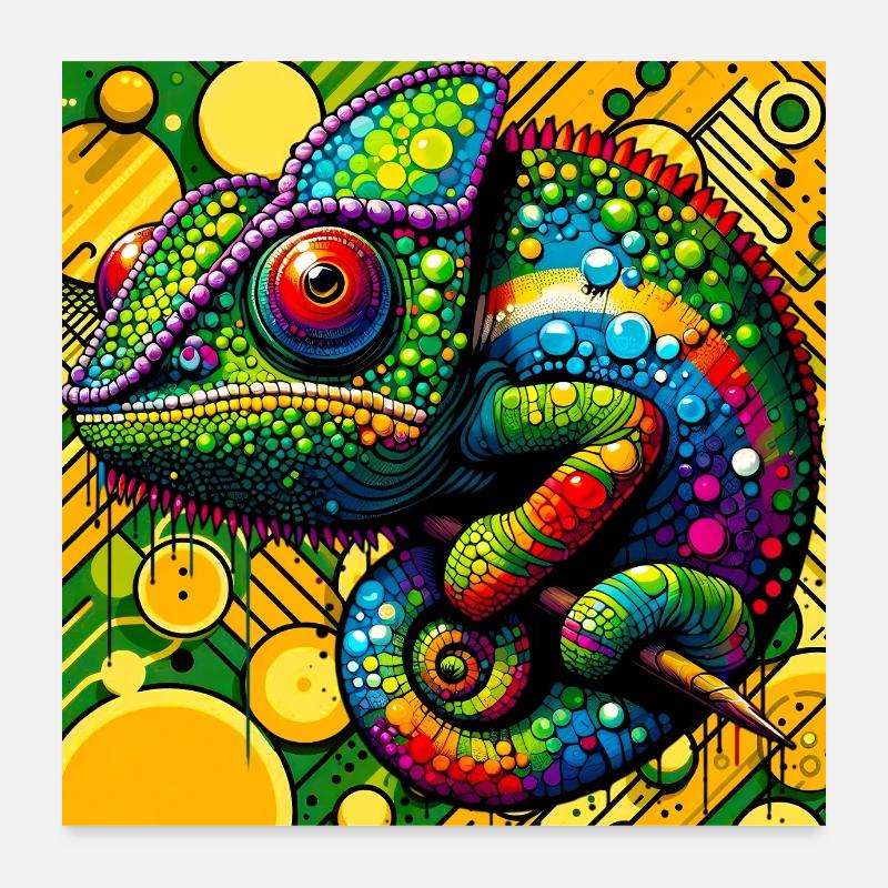 caméléon Poster 60 x 60 cm