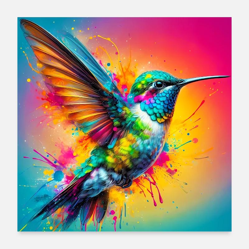 colibri Poster 60 x 60 cm