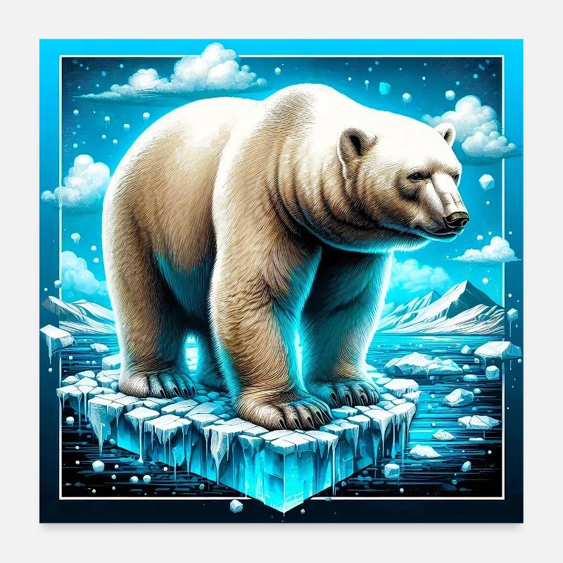 ours blanc Poster 60 x 60 cm