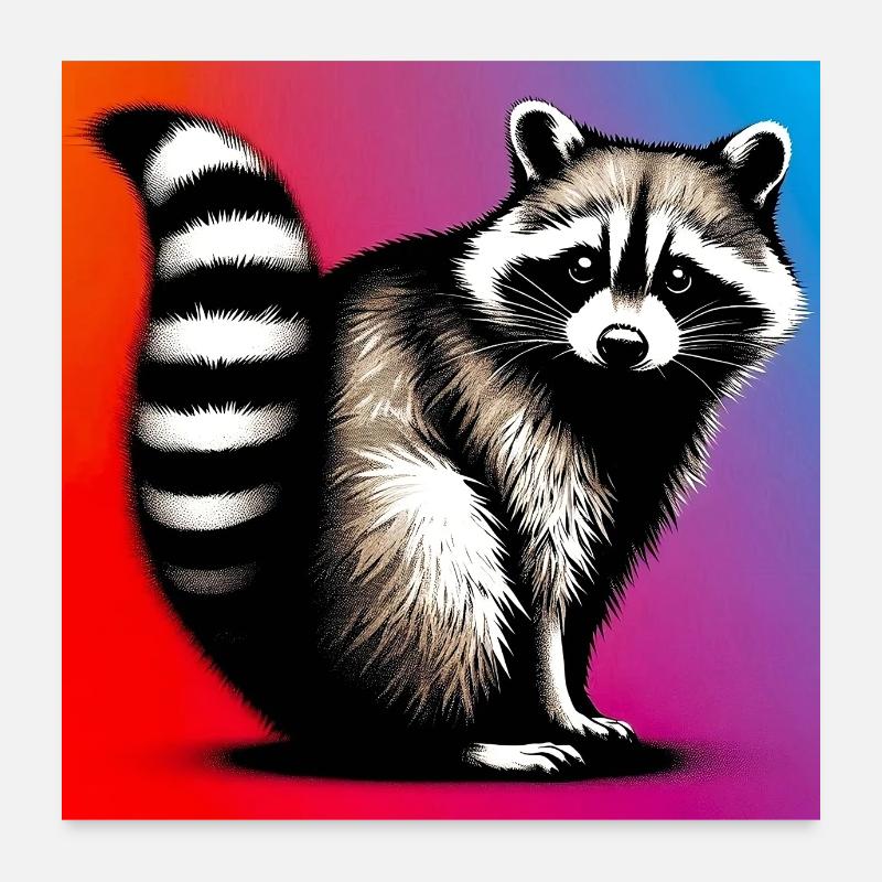 Raton laveur Poster 60 x 60 cm
