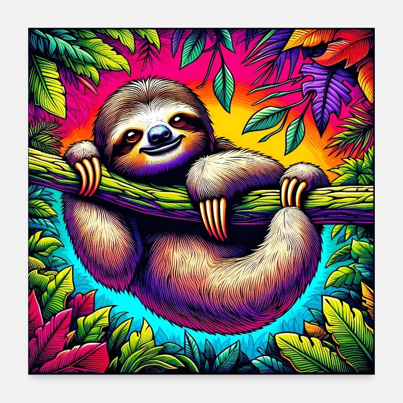 Faultier Poster 60x60 cm