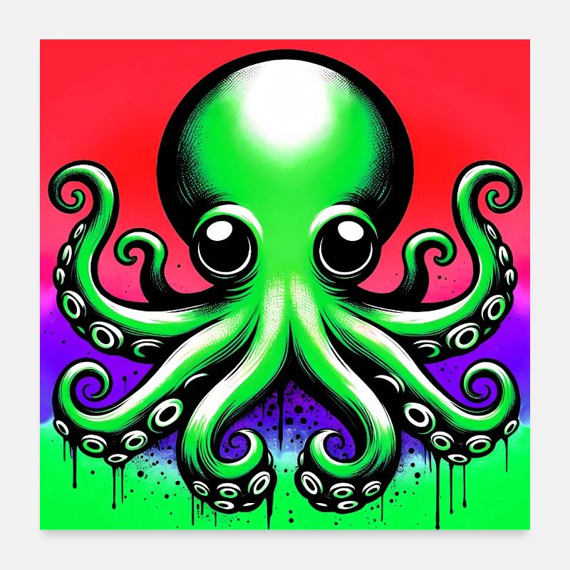 Krake Poster 60x60 cm