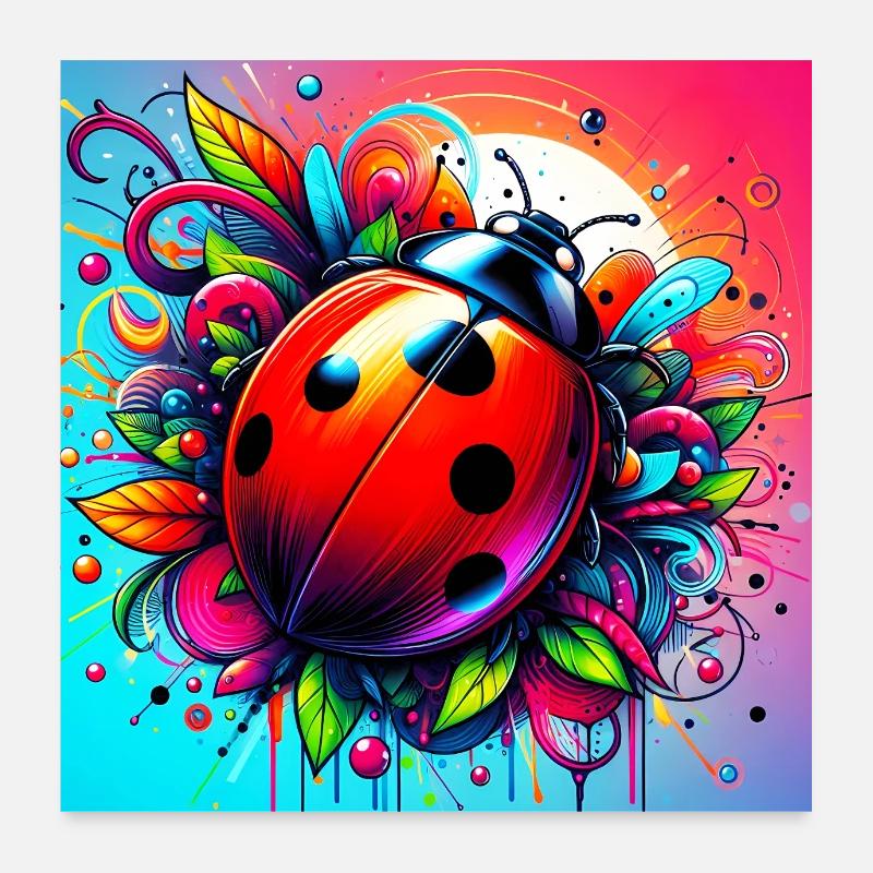 Marienkäfer Poster 60x60 cm