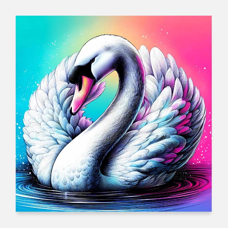Schwan Poster 60x60 cm