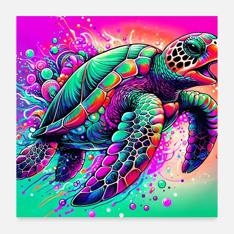 tortue Poster 60 x 60 cm