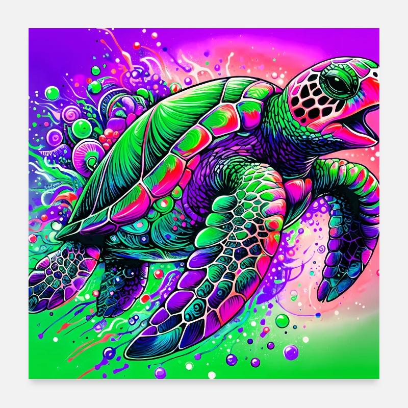 turtle Poster 24" x 24" (60x60 cm)