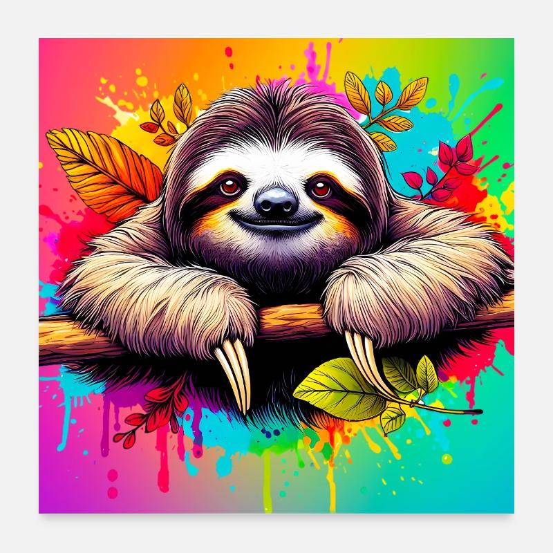 Faultier Poster 60x60 cm