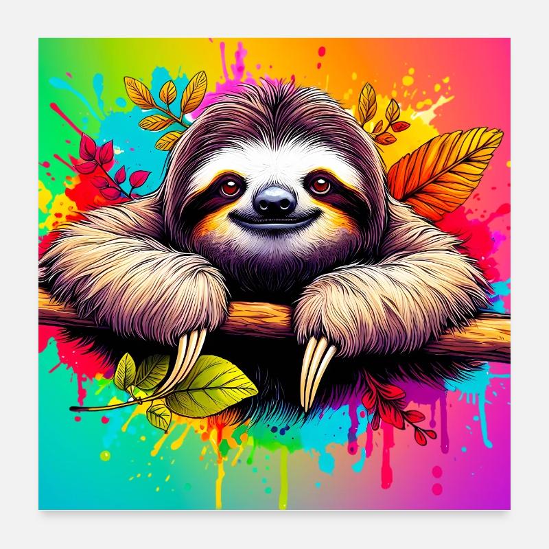 Faultier Poster 60x60 cm