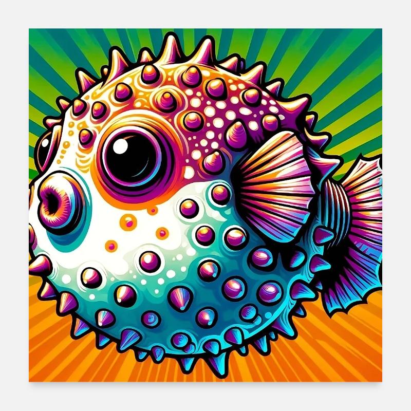 Kugelfisch Poster 60x60 cm