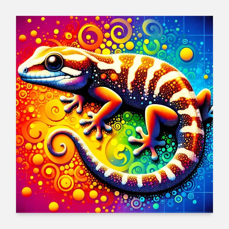 Gecko Poster 60 x 60 cm