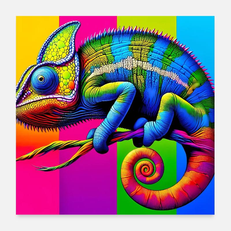 Chamäleon Poster 60x60 cm