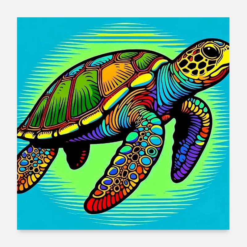 turtle Poster 24" x 24" (60x60 cm)