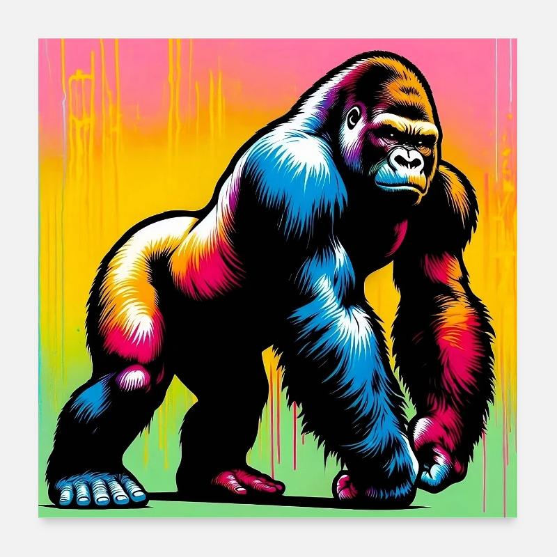 gorille Poster 60 x 60 cm