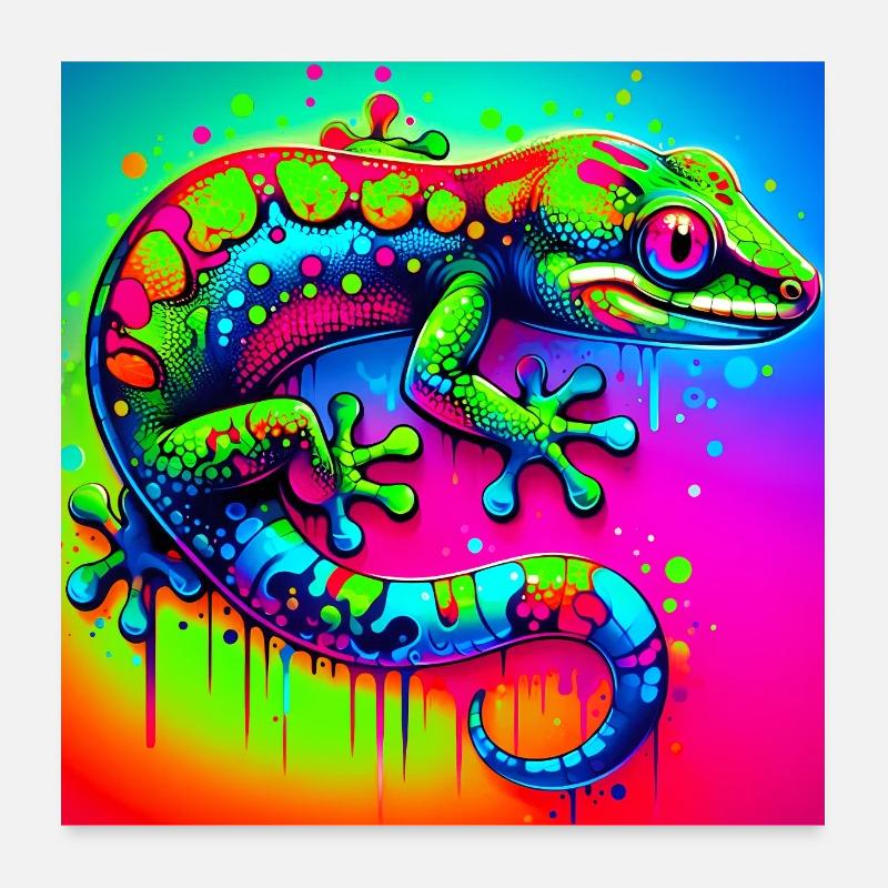 Gecko Poster 60 x 60 cm