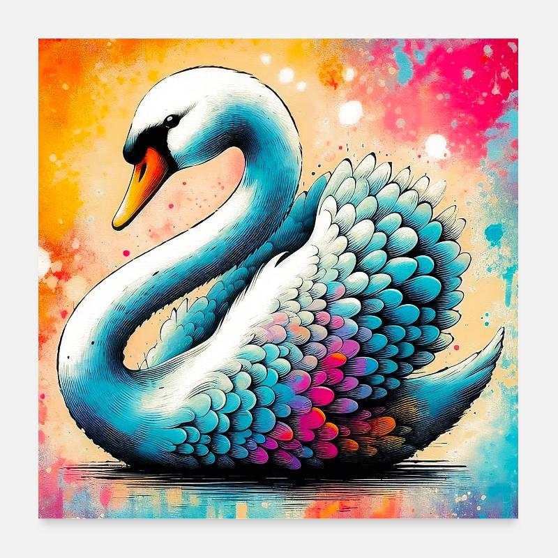Schwan Poster 60x60 cm
