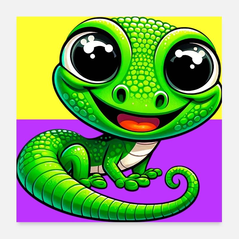 Gecko Poster 60 x 60 cm