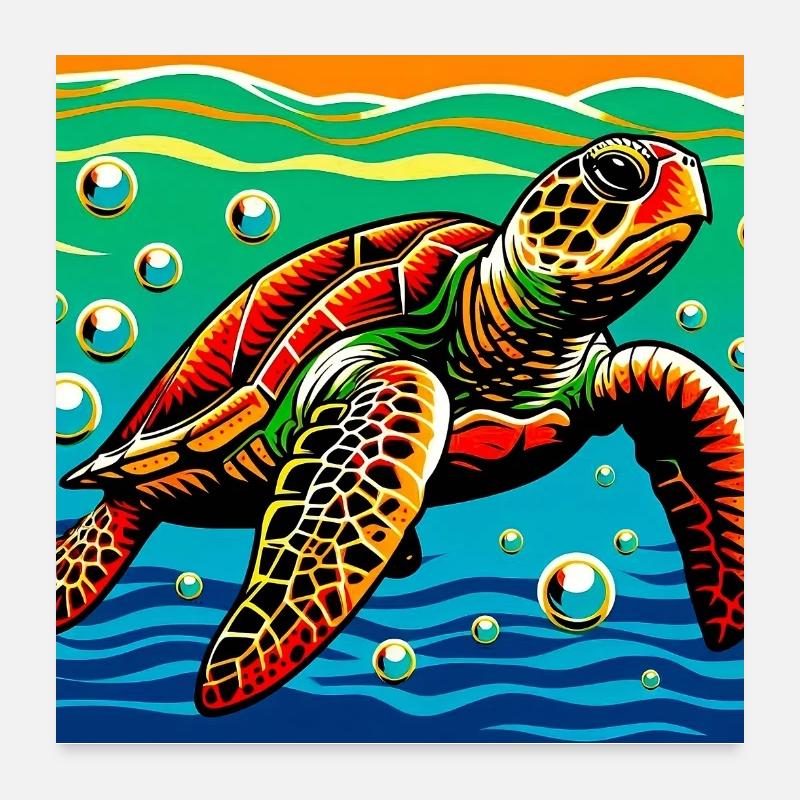 Schildkröte Poster 60x60 cm