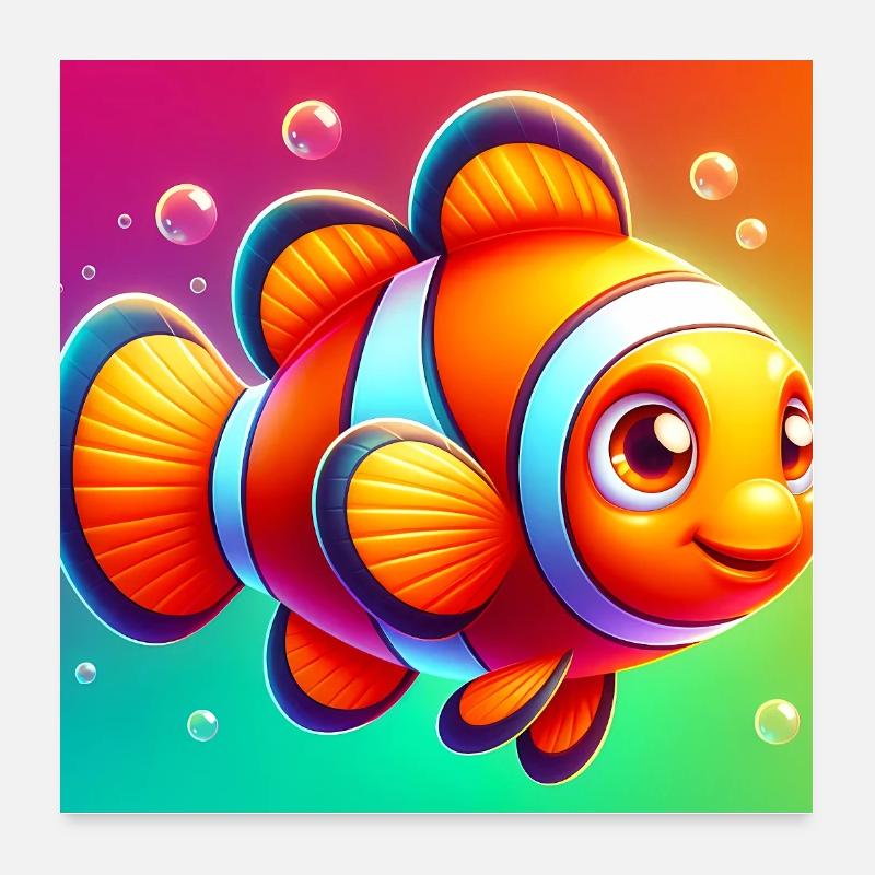 Poisson-clown Poster 60 x 60 cm