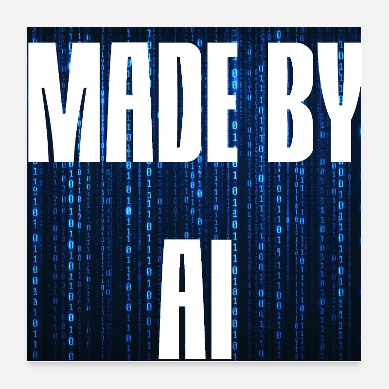 Créé par AI Blue Poster 60 x 60 cm