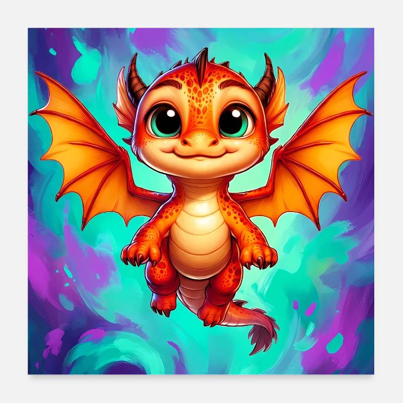 Drache Poster 60x60 cm