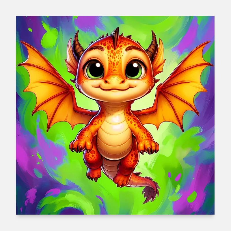 Drache Poster 60x60 cm