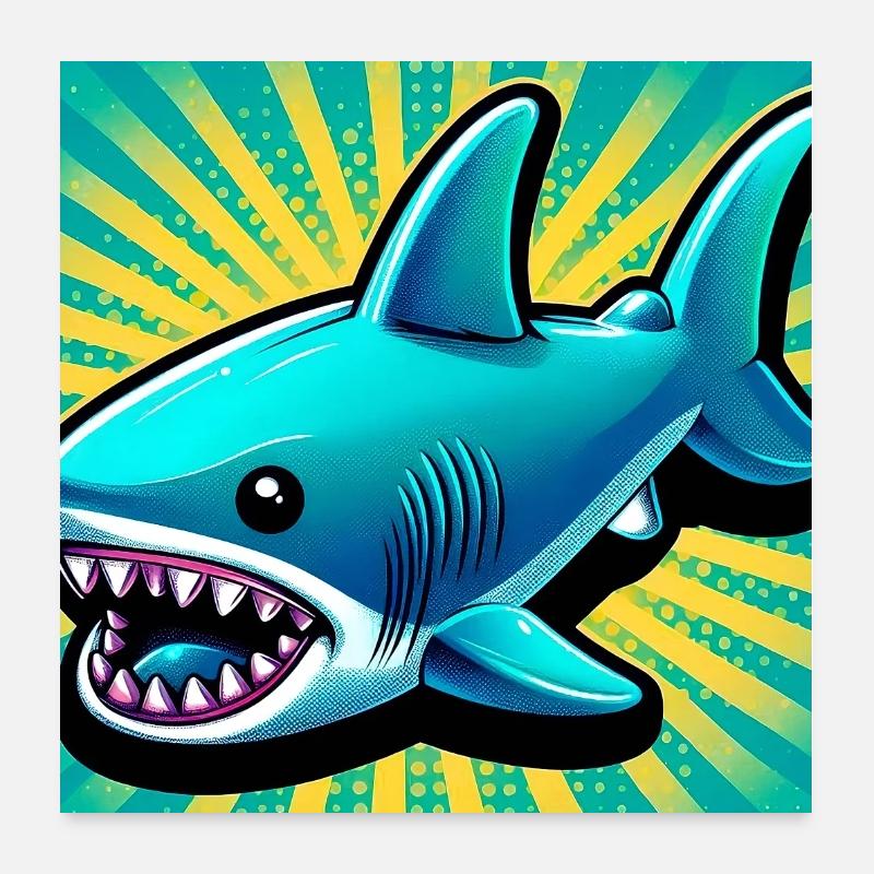 Shark Poster 24" x 24" (60x60 cm)