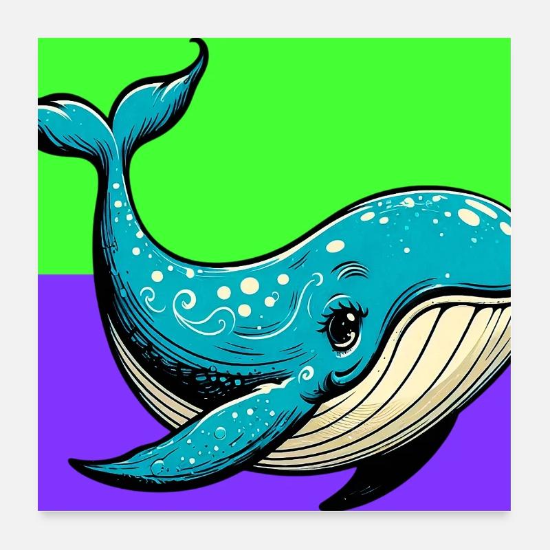 whale Poster 24" x 24" (60x60 cm)