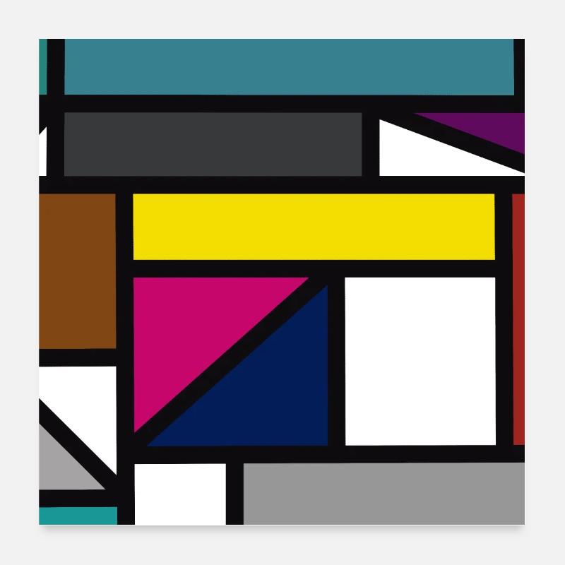 Disegno di forma geometrica colorata Poster 60x60 cm