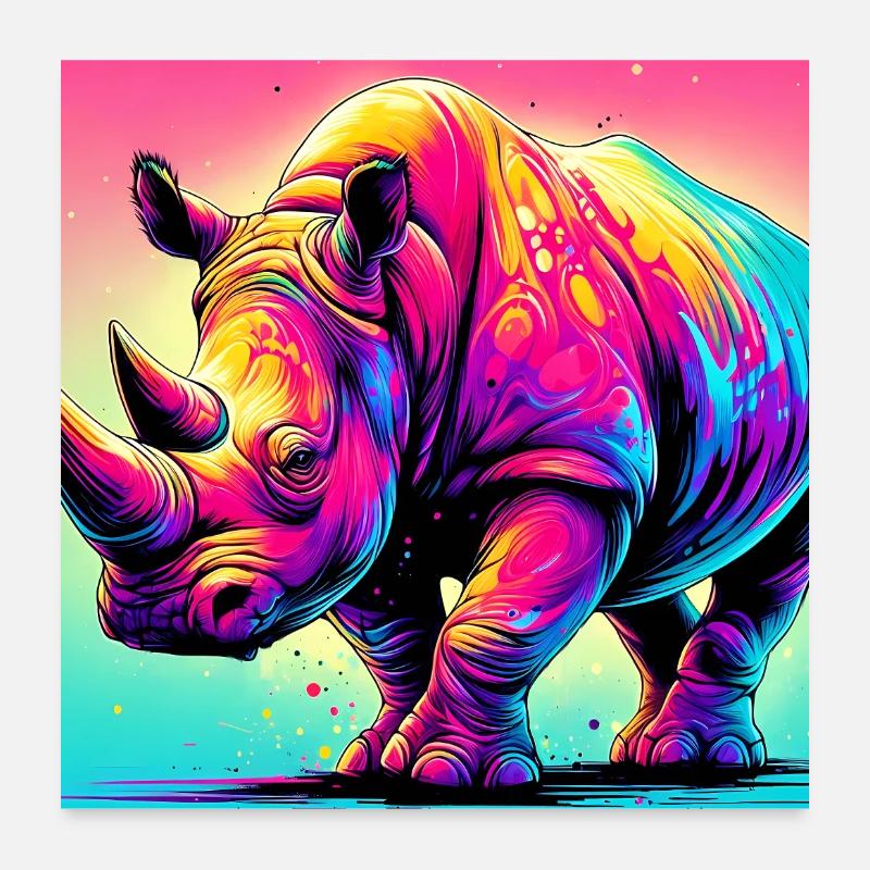 næsehorn Poster 60x60 cm