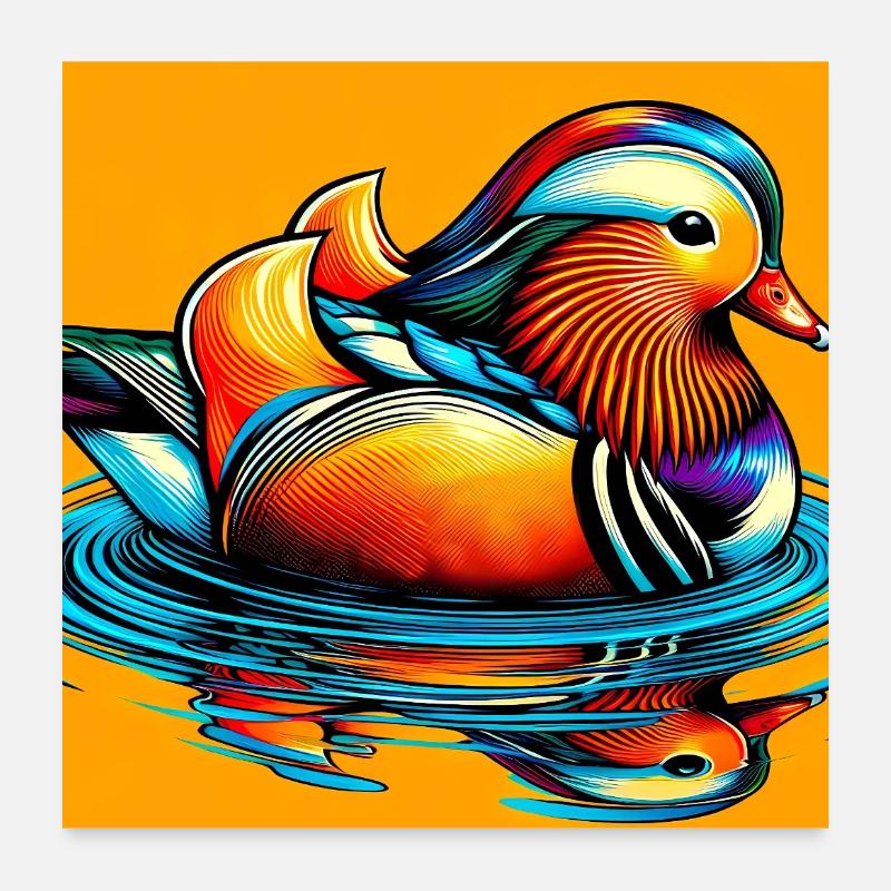 Mandarinente Poster 60x60 cm
