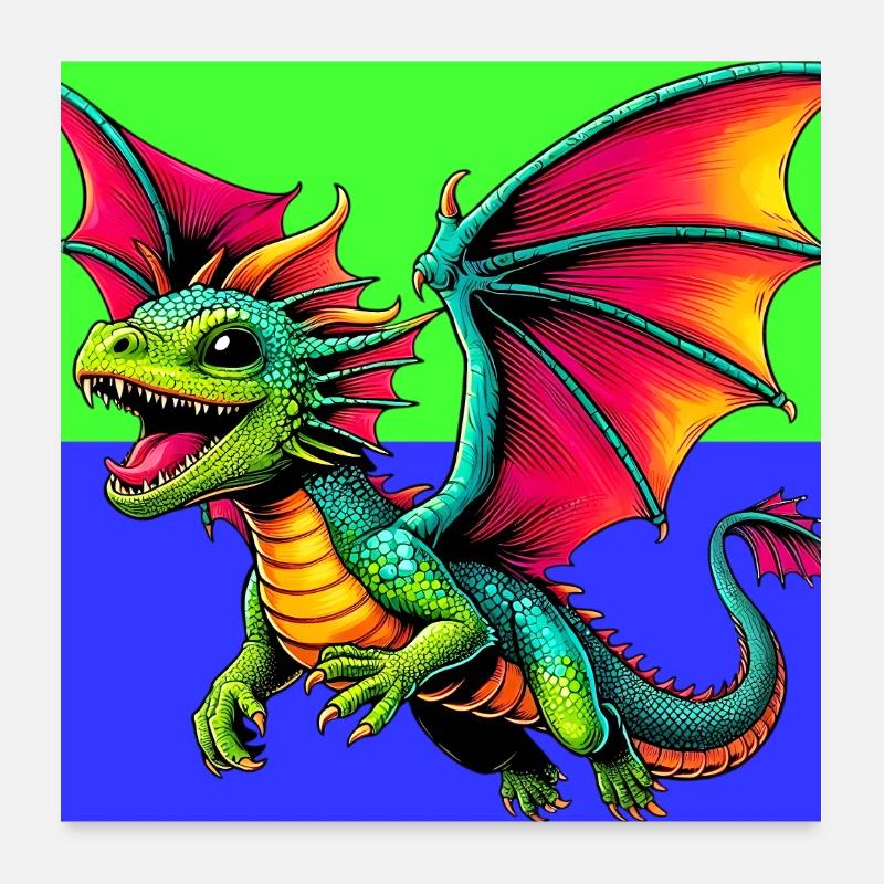 Drache Poster 60x60 cm