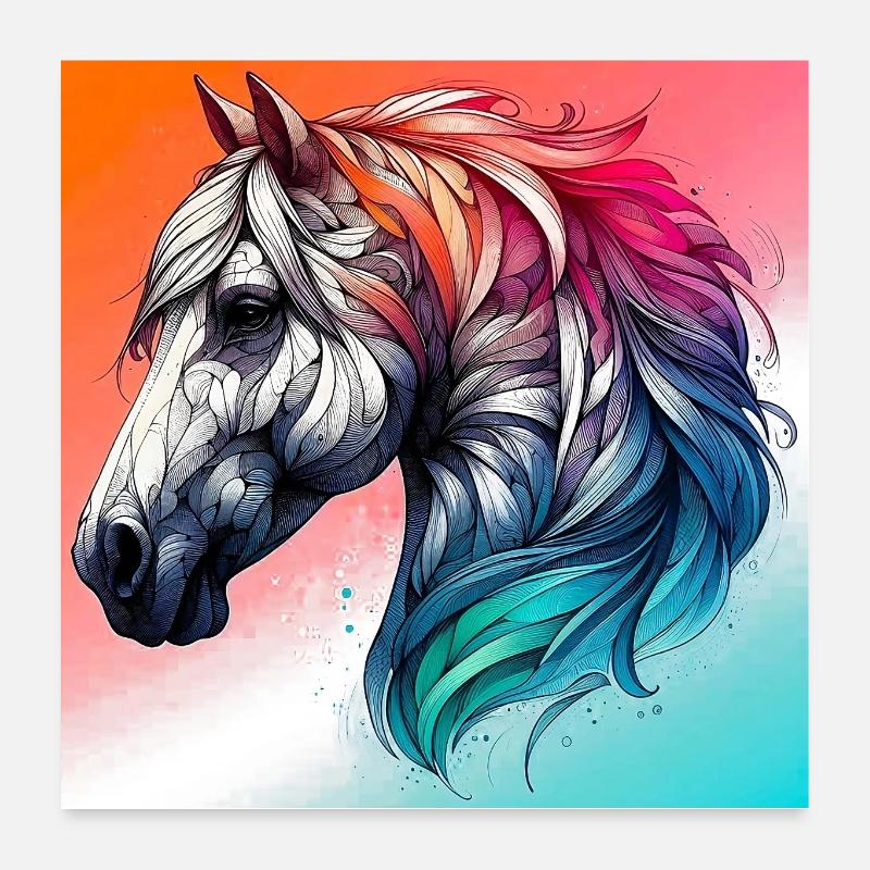 cheval Poster 60 x 60 cm