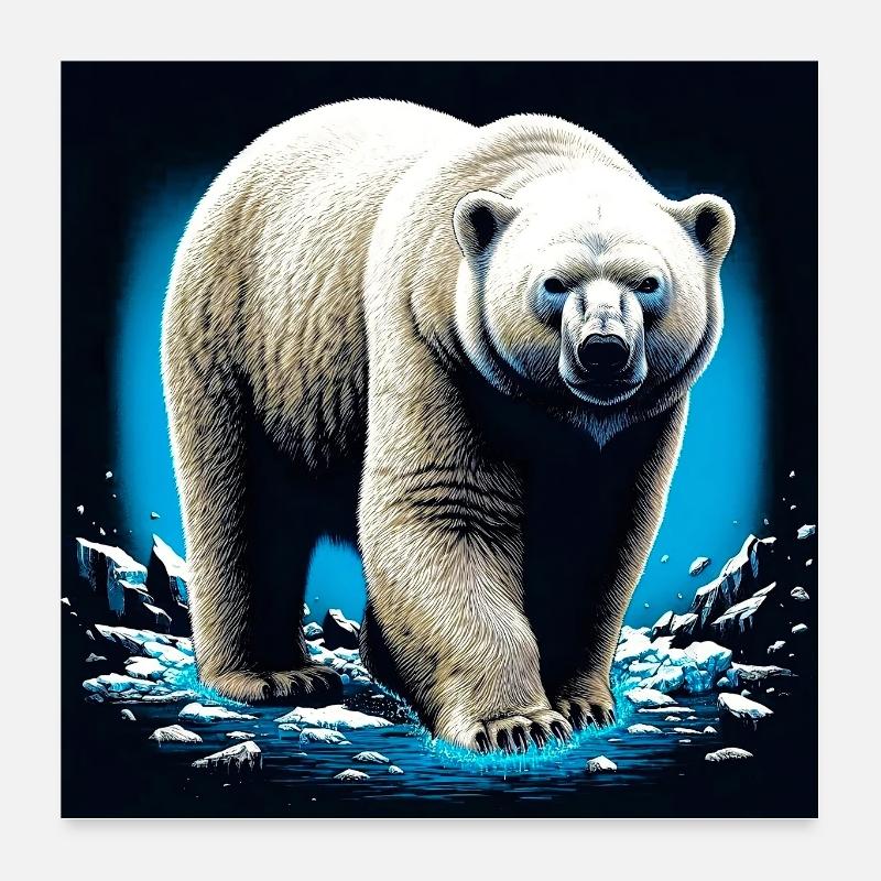 ours blanc Poster 60 x 60 cm