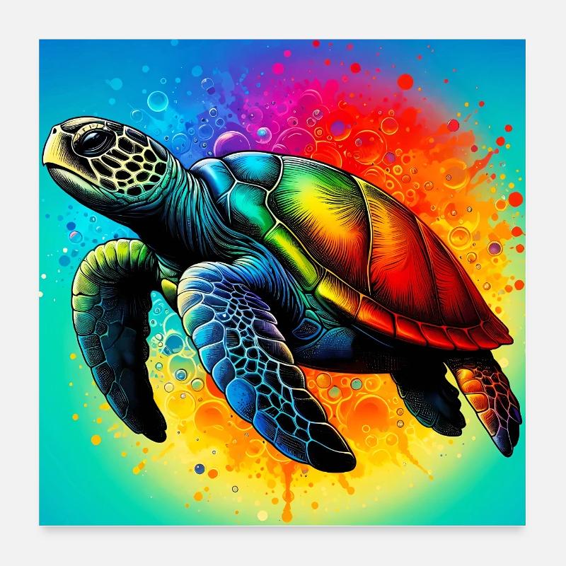 turtle Poster 24" x 24" (60x60 cm)