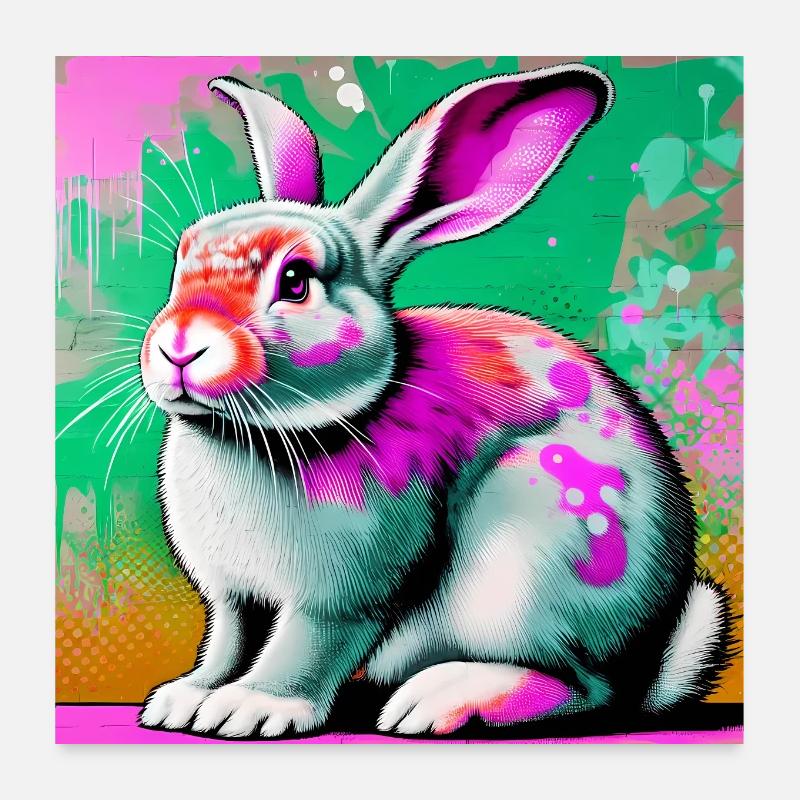 Kaninchen Poster 60x60 cm