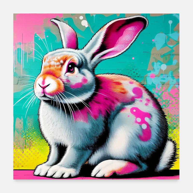 rabbit - Poster 24" x 24" (60x60 cm) - white