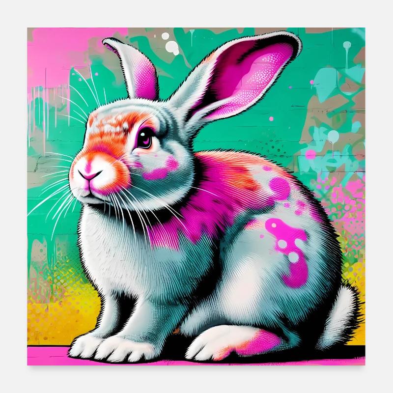 Kaninchen Poster 60x60 cm