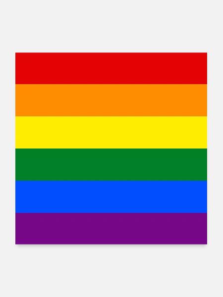 Gay pride flag CSD Rainbow Regenbogen LGBT - Poster 60x60 cm - Weiß - Vorne