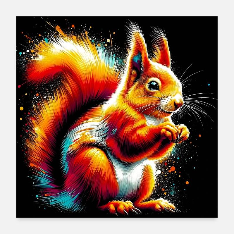 écureuil Poster 60 x 60 cm