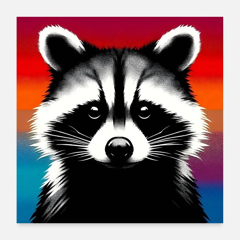 Raton laveur Poster 60 x 60 cm