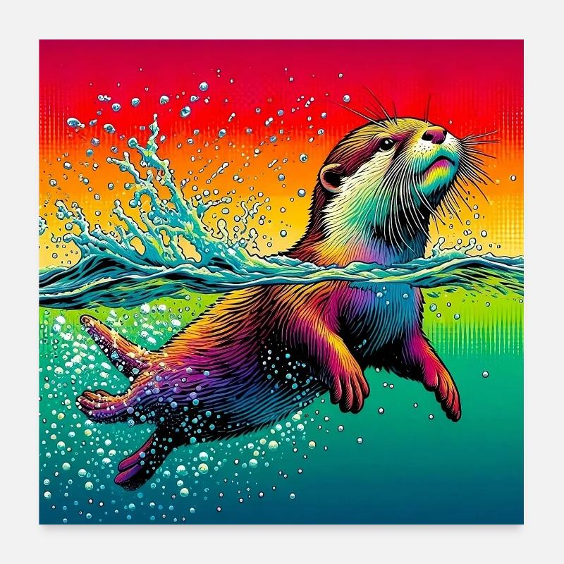 loutre Poster 60 x 60 cm