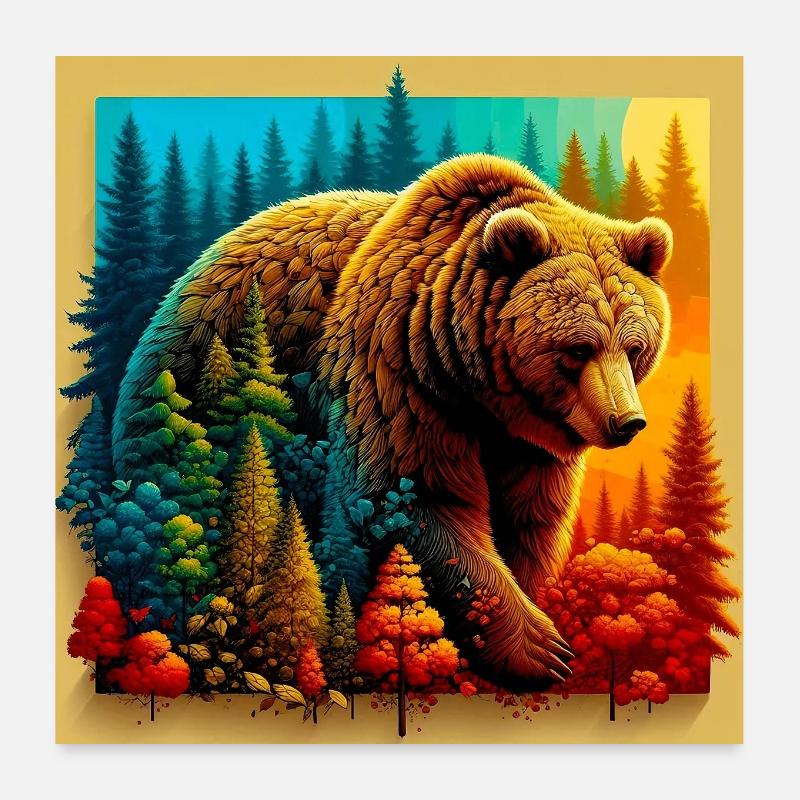 Bär Poster 60x60 cm